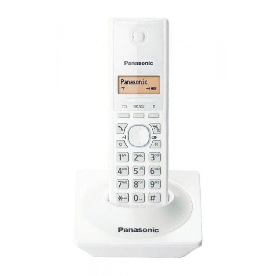 Telefono Panasonic Kx-Tg1711Mew/ Inalambrico Pantalla Lcd 1.4 En Color Ambar 50 Numeros Identificador De Llamadas 50 Numeros En Directorio Localizador De Auricular Blanco