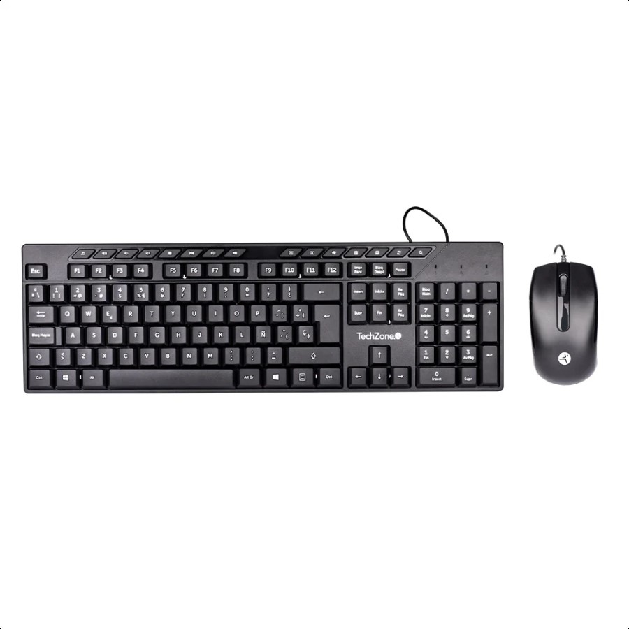 Teclado/Mouse Techzone Tzaccba01 Alambrico Usb Negro