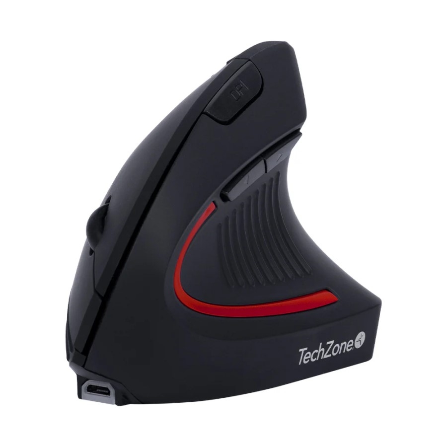 Mouse Techzone Tzmouina-06 Inalambrico Recargable Ergono 02 Vertical 2.4Ghz Hasta 1600 Dpi