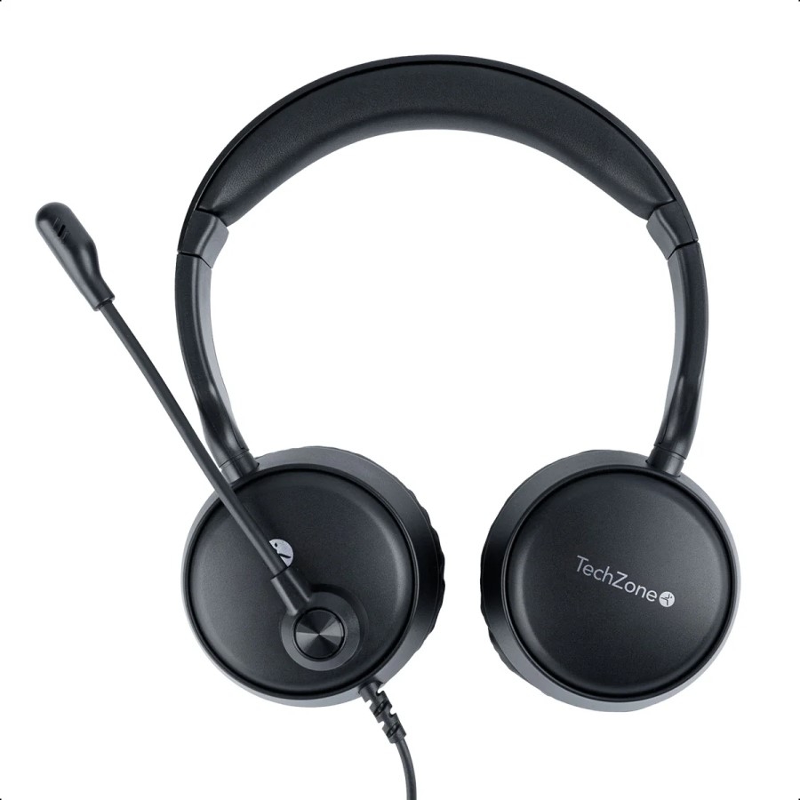 Diadema Techzone Tzacdii02 Alambrica Usb Sonido Estereo Manos Libres Negro