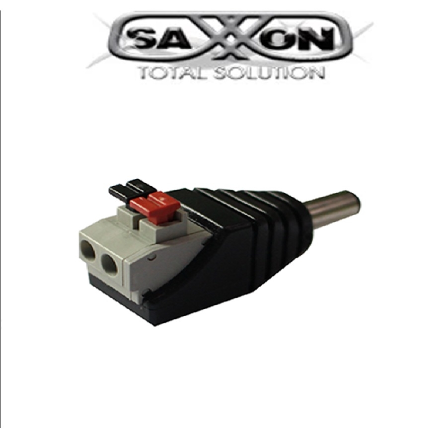 Conector De Energia/ Saxxon Psubr16H/ Bolsa De 10 Adaptadores Macho Tipo Jack Polarizado De 12 Vcc/ Terminales De Presion/ Facil Instalación/