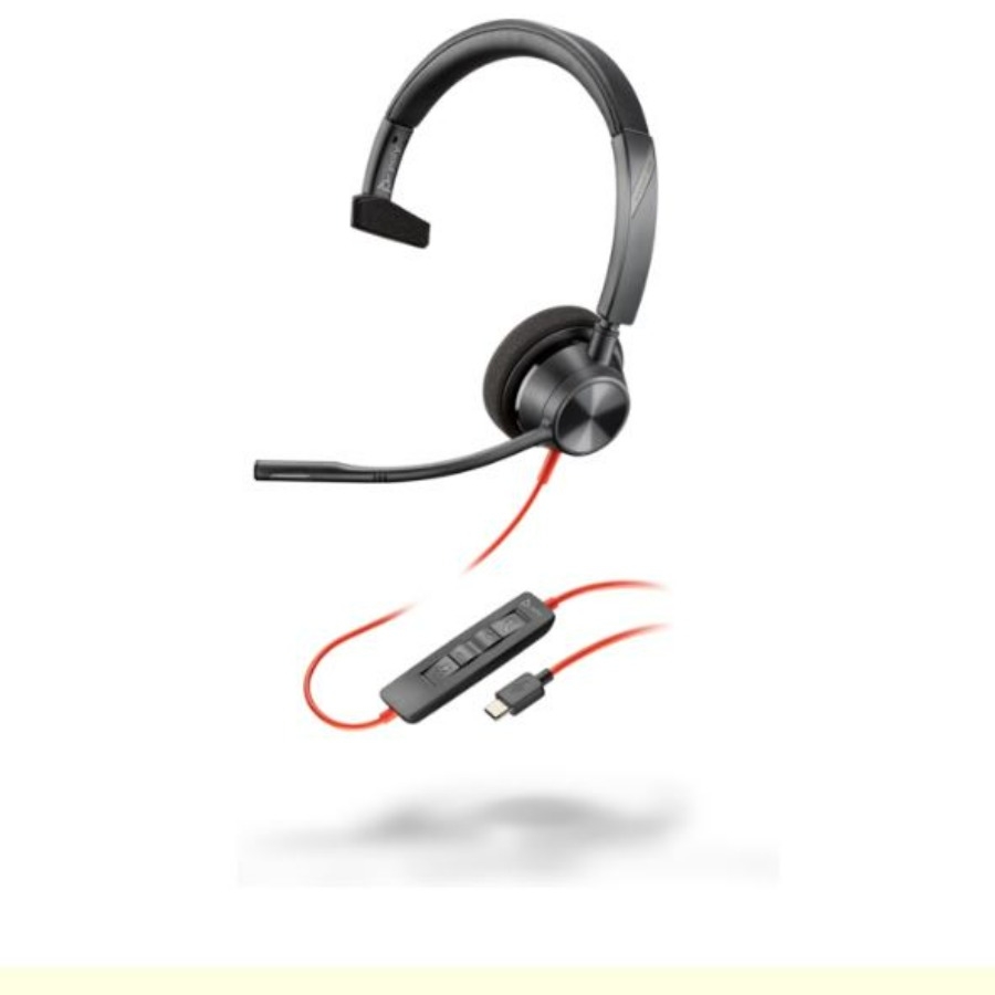 Diadema Hp Poly 8X215Aa Blackwire C3310/ Alambrica Monoaural Usb-A Usb-C Reduccion De Ruido Con Microfono Control En El Cable Color Negro Con Naranja