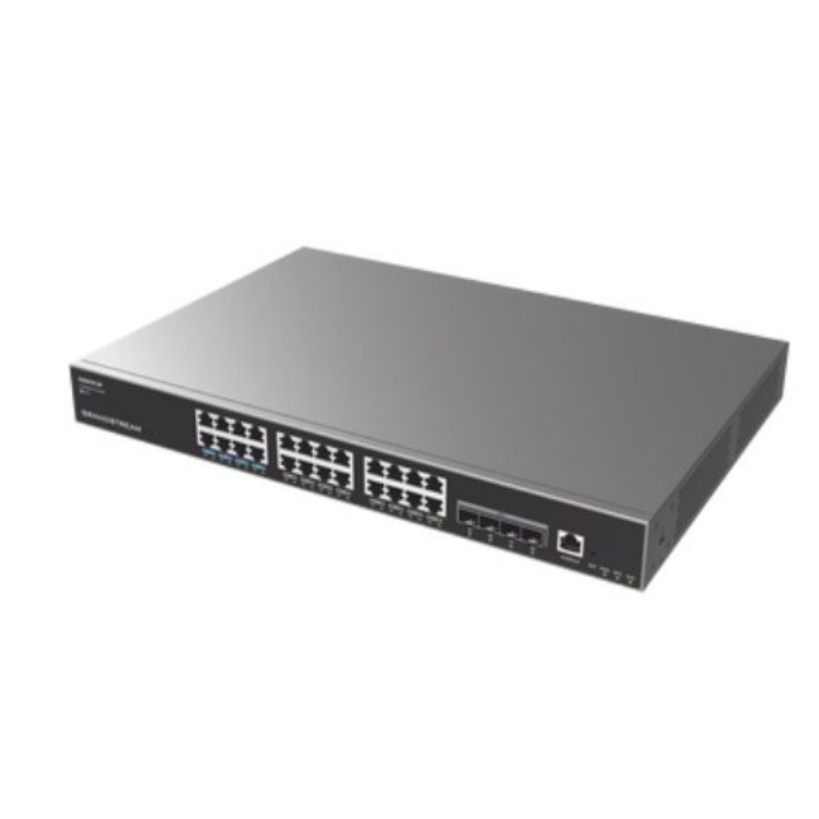 Switch Grandstream Gwn7813P/ Switch Capa 3 Poe Administrable / 24 Puertos 10/100/1000 Mbps 4 Puertos Sfp De 10 Gigabits / Hasta 360W / Compatible Con Gwn Cloud.