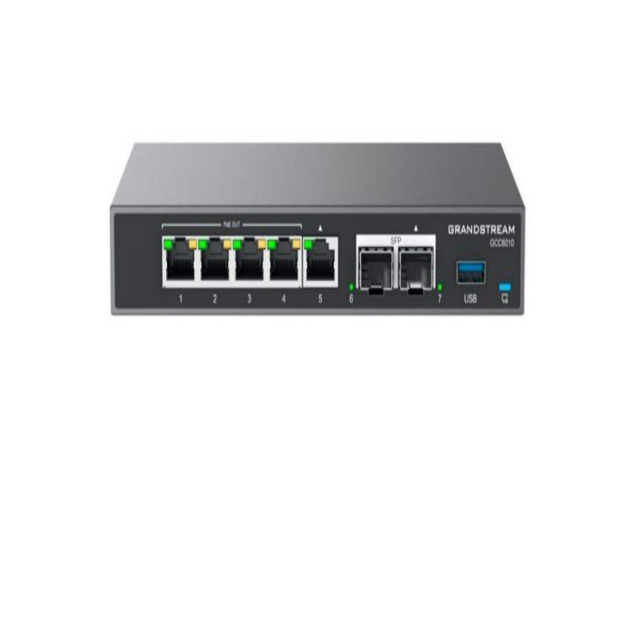 Router Grandstream Gcc6010 / Dispositivo 4 En 1, Conmutador Ip, Firewall, Ruteador Vpn, Switch Gigabit De 5 Puertos, 4Xpoe, 2Xsfp