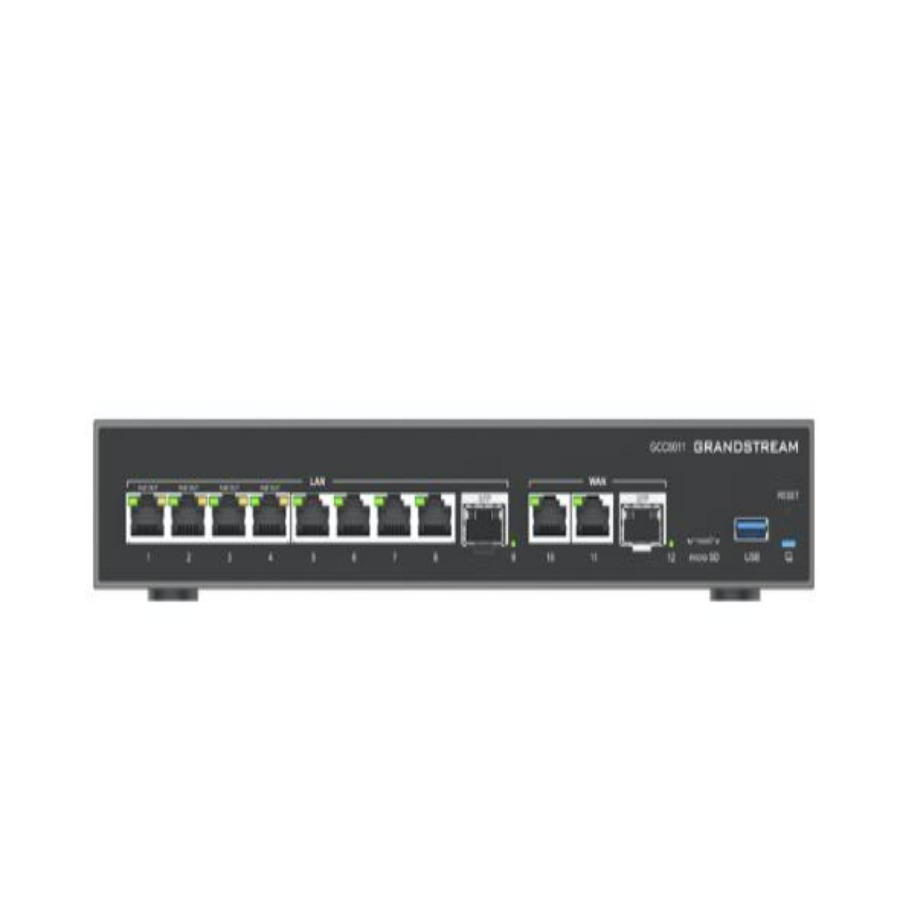Router Grandstream Gcc6011 / 4 En 1: Firewall, Router, Pbx Ip, Switch 10 Puertos Gigabit (4 Poe) + 2 Puertos Sfp 2.5 Gigabit