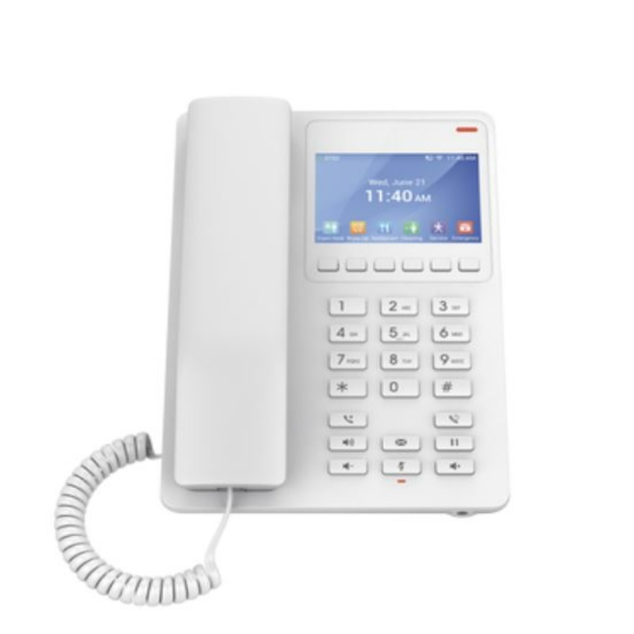 Teléfono Ip Grandstream Ghp630 / Teléfono Ip Con Pantalla Lcd A Color 3.5 , 2 Líneas Sip Con 2 Cuentas, Codec Opus, Ipv4/Ipv6, Con Gestión En La Nube Gdms, Blanco