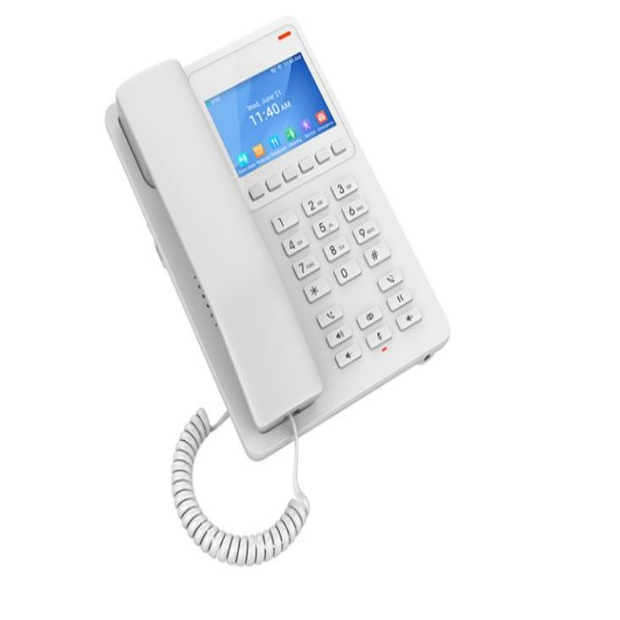 Teléfono Hotelero Ip Grandstream Ghp630W / Teléfono Wifi Con Pantalla Lcd A Color, 2 Líneas Sip Con 2 Cuentas, Codec Opus, Ipv4/Ipv6, Con Gestión En La Nube Gdms, Blanco