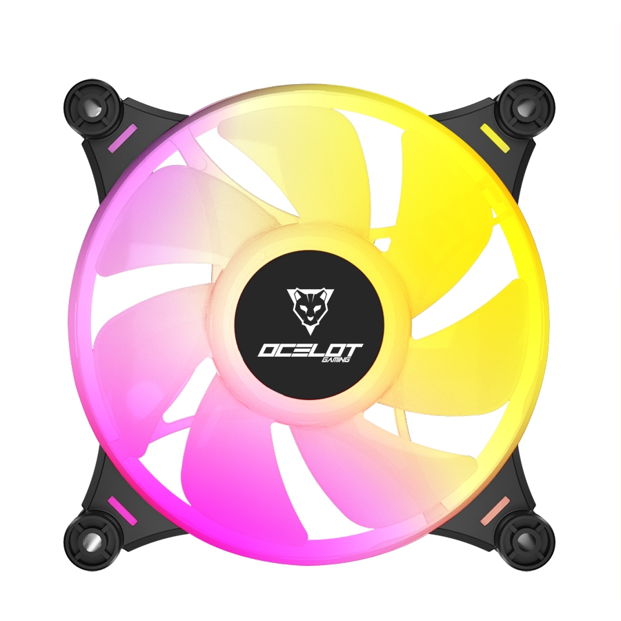 Ventilador Ocelot Gaming Of-3 / 120Mm / Argb / 38.5 Cfm / 1200 Rpm / 21.2 Db / 4 Pines / Color Negro