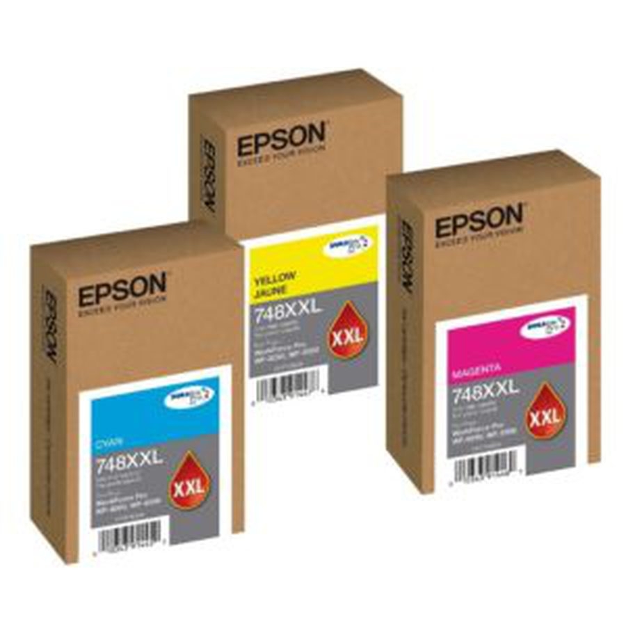 Cartucho Epson Modelo T748Xxl Amarillo, Para Wf-6090, Wf-6590, Alta Capacidad