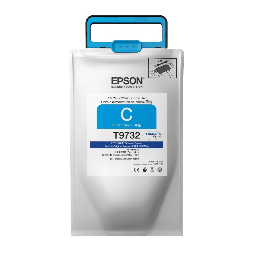 Bolsa De Tinta Epson Modelo T974 Cyan, Alta Capacidad Para Wf- C869R