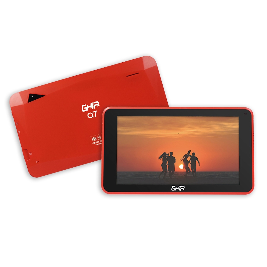 Tablet Ghia A7 Wifi/A133 Quadcore/ 7 Pulg Tn /2Gb Ram/32Gb /2Cam/Wifi/Bluetooth/2100Mah/Android 11 /Roja