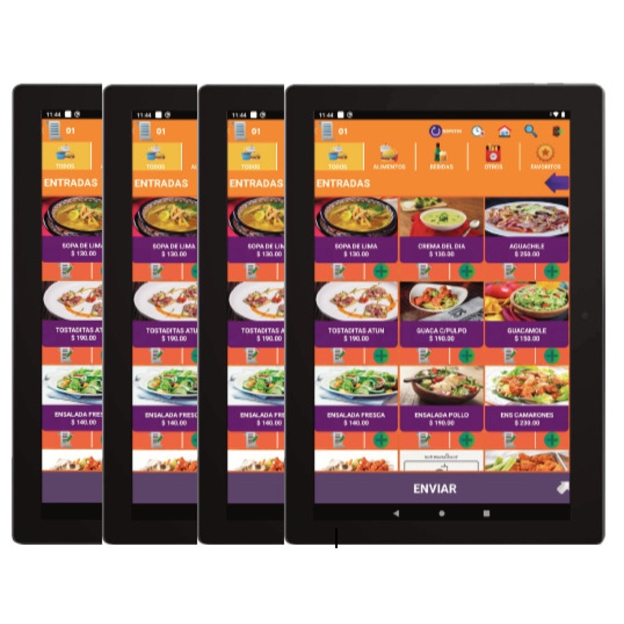 Soft Restaurant Paq 4 Tabletas Comandero 8Pulg/3Gb Ram/32Gb Alm Tbm8-Tb300Fu3+Mdi