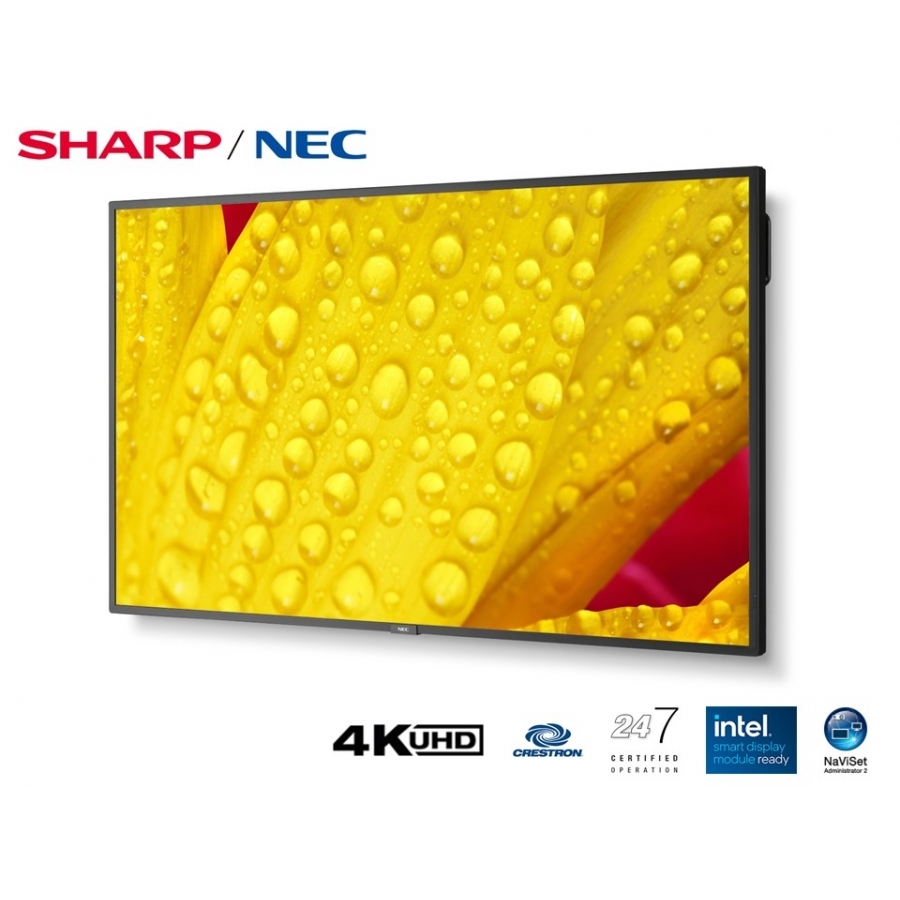 Monitor Profesional Nec De 43 M431-2 Uhd 3840 X 2160 24/7, 500 Cd/M2, 8000:1, Hdmi, Displayport Hdcp, Hdr10, Hlg, Pq, Usb, Rj-45, Intel Sdm Y Rpi4 3Años De Garantia
