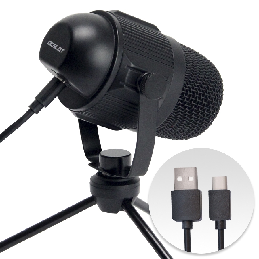Microfono Ocelot Gaming Ogmic-02 / Cardioide / Entrada Audio 3.5Mm / Filtros Anti Pop / Tripie Metalico / Usb / Color Negro
