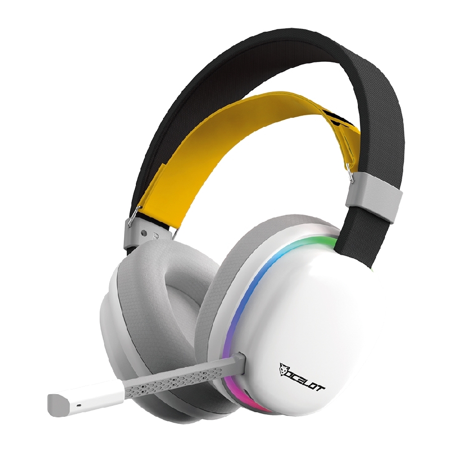 Audifonos Inalambricos Ocelot Gaming Phantom H1 / Rgb/ Bluetooth/ Dongle Usb / Cable Aux 3.5Mm / Microfono Con Cancelacion De Ruido / Multiplataforma / Color Blanco