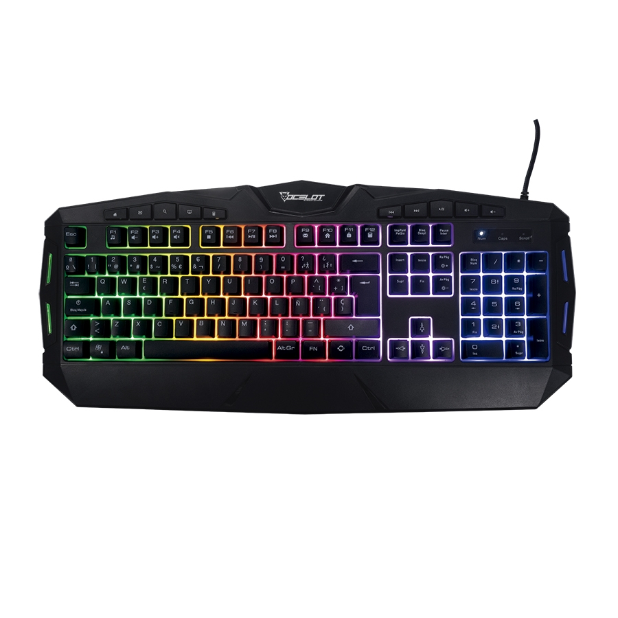 Teclado Membrana Ocelot Gaming Ogek03 / Retroiluminado / 105 Teclas / Anthigosting / Usb / Color Negro