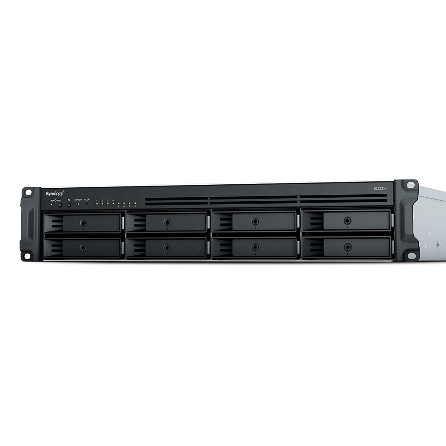 Nas Synology Rs1221 /8 Bahias Expan Hasta 12 Con Unidad De Expansin/Rack 2U/Nucleo Cuadruple 2.2Ghz/ Amd Ryzen V1500B /4Gb Ddr4 Ampliabe A 32Gb/Lan Gigabit X4/Usb 3.2 X2/ Hot-Swap/Hasta 128 Tb