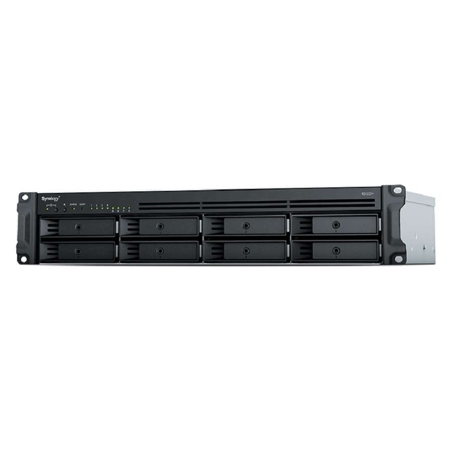Nas Synology Rs1221Rp /Fuente Redundante/8 Bahias Expan Hasta 12 Con Unidad De Expansin Rack 2U/ Nucleo Cuadruple 2.2Ghz/ Amd Ryzen V1500B /4Gb Ddr4 Ampliable A 32Gb/Lan Gigabit X4/Usb 3.2 X2/Hotswa