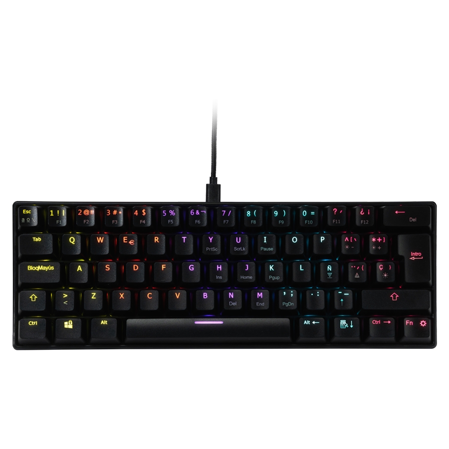 Teclado Mecanico Ocelot/Forma 60/Alambrico/Plastico/Iluminacion Tipo Rgb/Gamer