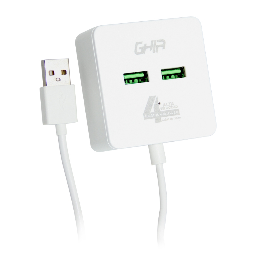 Hub Usb 2.0 Ghia De 4 Puertos / Transferencia De Datos/ Cable 1 Metro