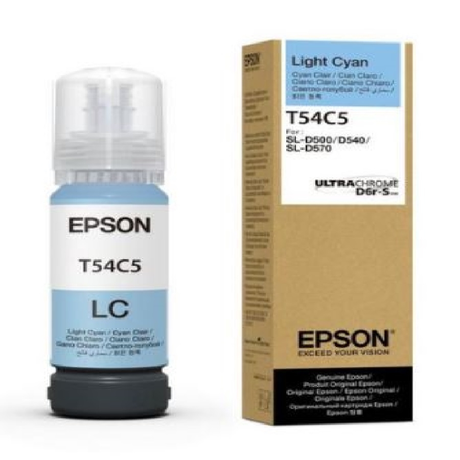 Botella De Tinta Epson Modelo T54C Ultrachrome D6R-S Cyan Claro, Para Plotter D570 (70Ml)