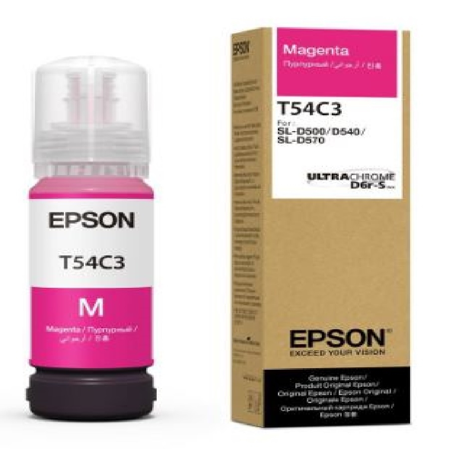 Botella De Tinta Epson Modelo T54C Ultrachrome D6R-S Magenta, Para Plotter D570 (70Ml)