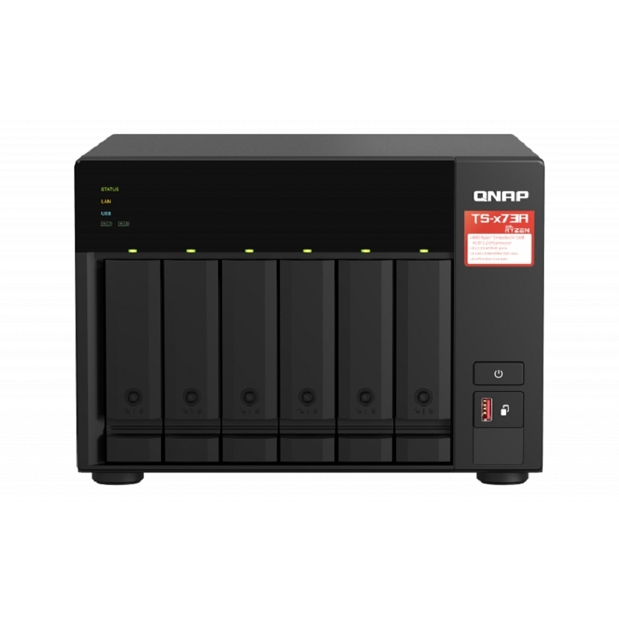Nas Qnap Ts-673A-8G /6 Bahias /Ncleo Cuadruple 2.2Ghz/8Gb Ddr4 Ampliables A 64 Gb/Lan 2,5Gbe X2/Usb 3.2 X2/Hot Swap/ Soporta M.2 2280/ No Incluye Discos