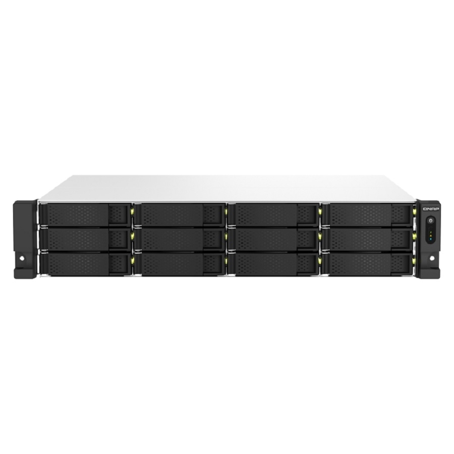 Nas Qnap Ts-1264U-Rp-4G/Fuente Redundante/ 12 Bahias Sata Hdd 3,5/Rack 2U/Nucleo Cuadruple 2.0 Ghz/4Gb Ddr4 Hasta 16Gb/2 Pto 2,5 Lan Gbe/ Usb 3.2 X2 /Hotswap/ No Incluye Discos