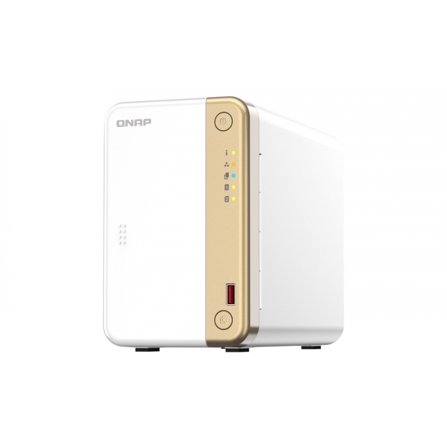 Nas Qnap Ts-262-4G /2 Bahias Nucleo Doble Hasta 2.9 Ghz, 4 Gb En Ram, /1 Lan 2,5 Gbe/Usb 3.2 X2/Sata/Hot-Swap/ Sin Discos/Hasta 40 Tb/ Intel Celeron N4505