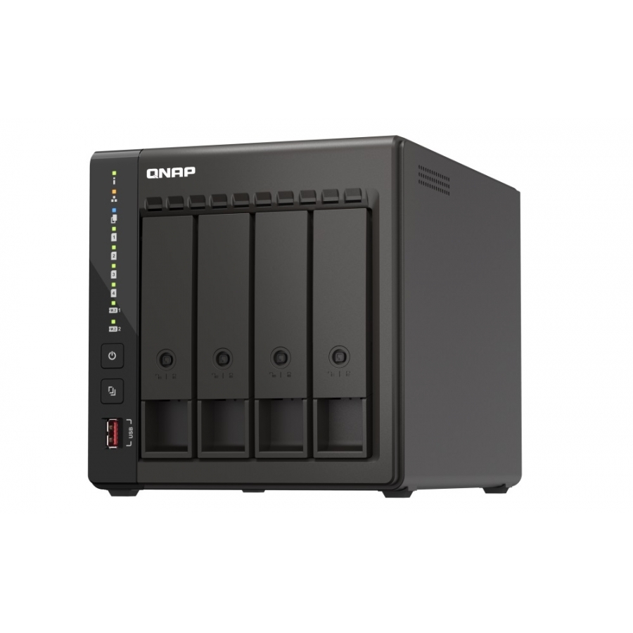 Nas Qnap Ts-453E-8G / 4 Bahias / Torre / Intel Celeron 4Nucleos 2.6Ghz / 8Gb Ram Ddr4 / Lan 2,5Gbe2 / Hdmi2 / Usb 3.22 / Usb 2.02 / Soporta M.2 22802 / Hot Swap / No Incluye Discos