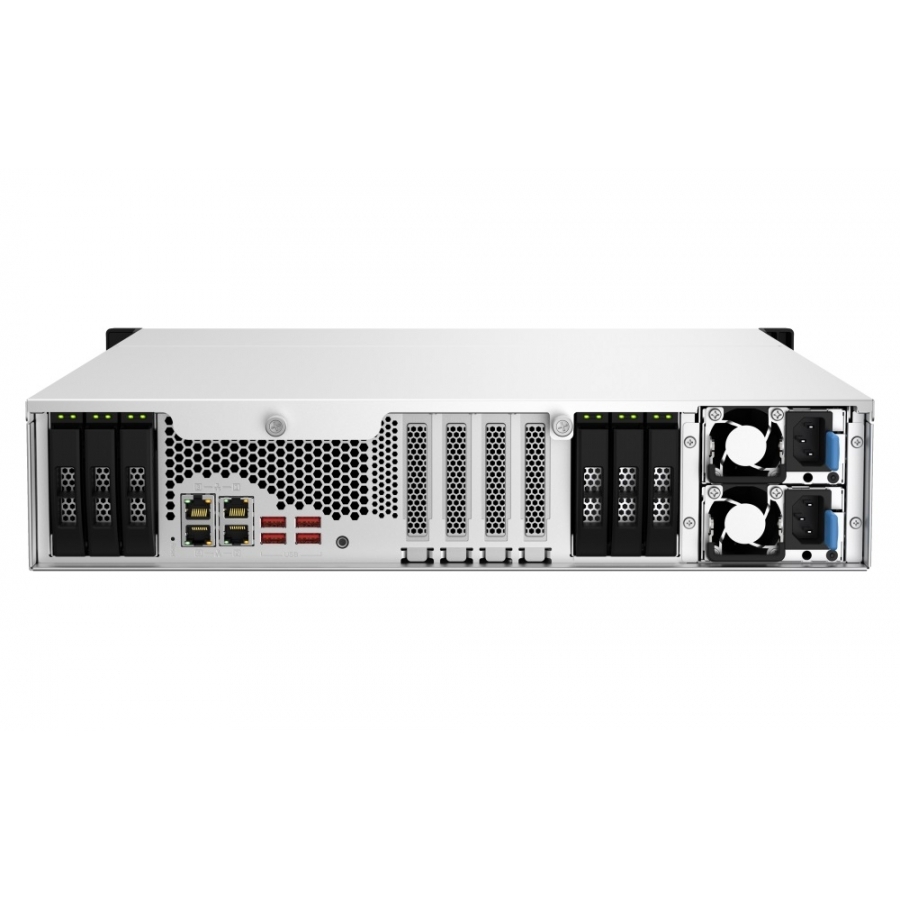Nas Qnap Ts-H1887Xu-Rp-E2336-32G-Us/18 Bahias/ Rack 2U/ Intel Xeon 6 Nucleos, Hasta 4.8 Ghz/32Gb Ram, Hasta 128Gb/2.5Gbe2/10Gbe1/25Gbeopcional/M.2/Usb3.22/Fuenteredu/Hotswap/No Incluye Discos