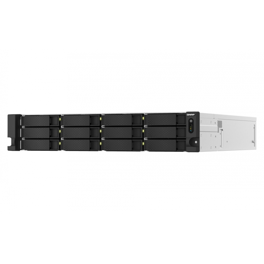 Nas Qnap Ts-H1887Xu-Rp-E2334-16G-Us/18 Bahias/ Rack 2U/ Intel Xeon 4 Nucleos, Hasta 4.8 Ghz/16Gb Ram, Hasta 128Gb/2.5Gbe2/10Gbe1/25Gbeopcional/M.2/Usb3.22/Fuenteredu/Hotswap/No Incluye Discos