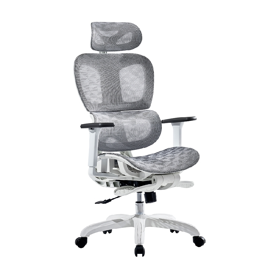 Silla Acteck Flux Pro Ec757 / Ergonomica / Max 150 Kg / Piston Clase 4 / Reposabrazos 3D / Reposapies / Cabecera Ajustable / Inclinacion 135 Grados / Tela Transpirable / Blanco / Ac-940276