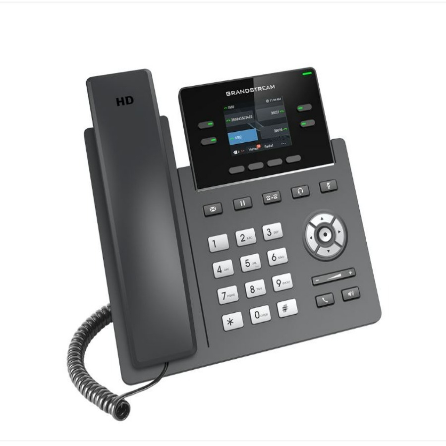 Teléfono  Ip Grandstream Grp2612G / Teléfono Giga Ip 2 Líneas Sip, Pantalla A Color, Wifi Doble Banda, Fuente De Poder Incluida, Audio Hd, 16 Teclas Blf Digitales, Soporta Poe