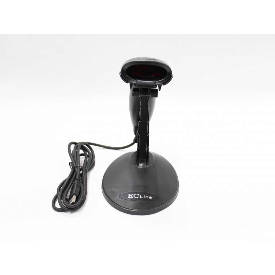 Lector De Codigo De Barras Ec Line Ec-Ls-9620, Negro, Laser, Usb, 200 Lecturas Por Segundo, Automatico O Manual, Incluye Base