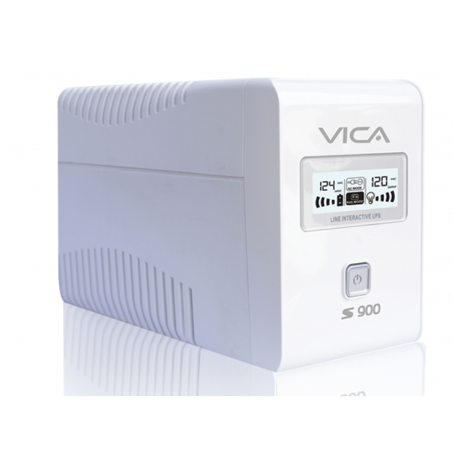 No Break Vica 900Va/550W 6 Tomas Con Regulador Pantalla Lcd Negro Y Software 3 Anos Garantia