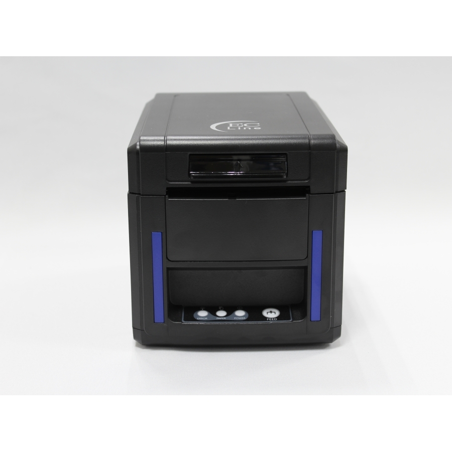 Miniprinter Ec Line Ec-Pm-80340, Negro, Termica, 80 Mm, Usb, Serial, Ethernet (Red), Rj11, Corte Automatico, 300 Mm/Seg, Alerta De Sonido Y Luz, Para Cocina
