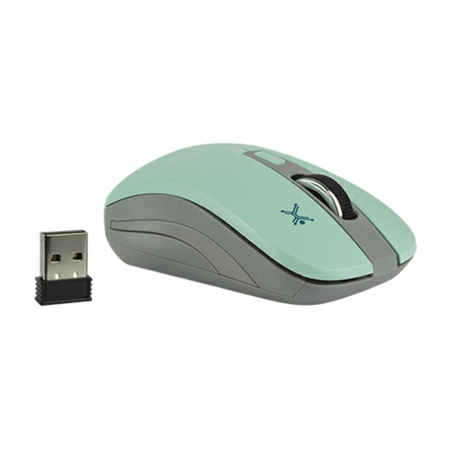 Mouse Inalambrico Optico 800 A 1600 Dpi Simetrico Dongle Usb Perfect Choice Essential - Turquesa
