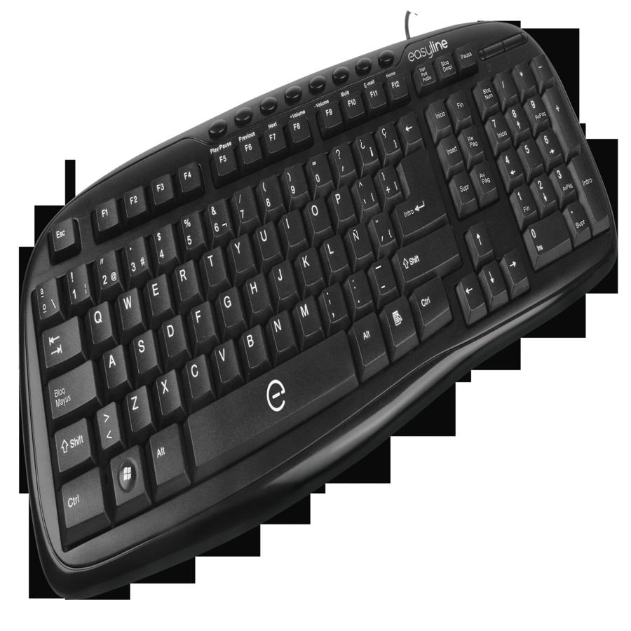 Teclado Alambrico Multimedia Teclas De Membrana Conector Usb  Easy Line By Perfect Choice - Negro
