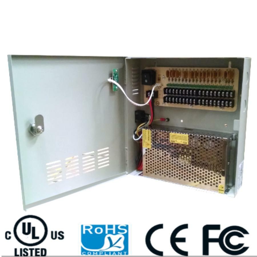 Fuente De Poder Saxxon Con Distribuidor De Energia / 12V/ 20 Amperes/ Para 18 Camaras