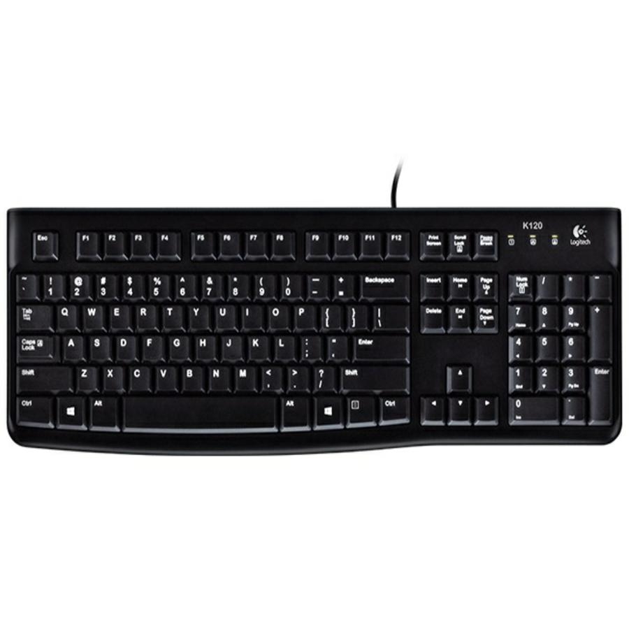 Teclado Logitech K120 Negro Alambrico Usb Pc / Windows Resistente A Derrames