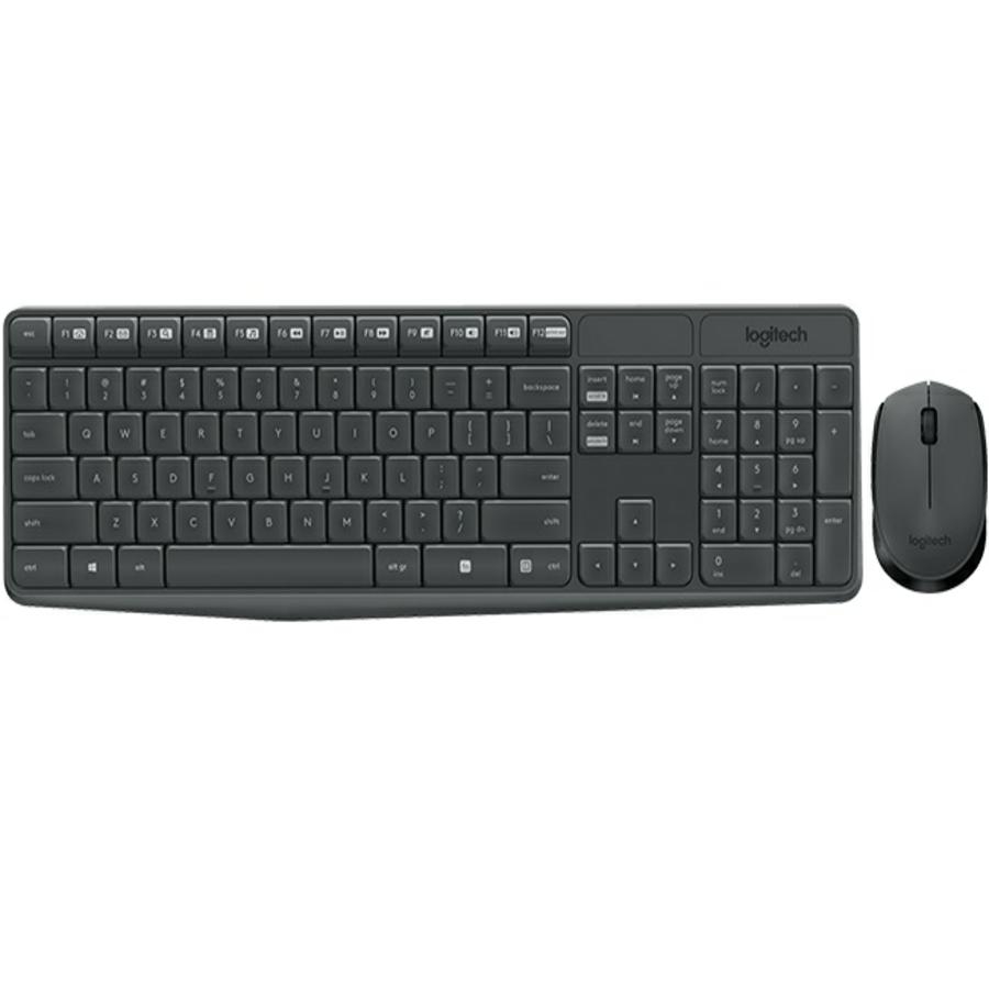 Teclado/Mouse Logitech Mk235 Gris Inalambrico Usb Para Pc Alcance Hasta 10 Mts