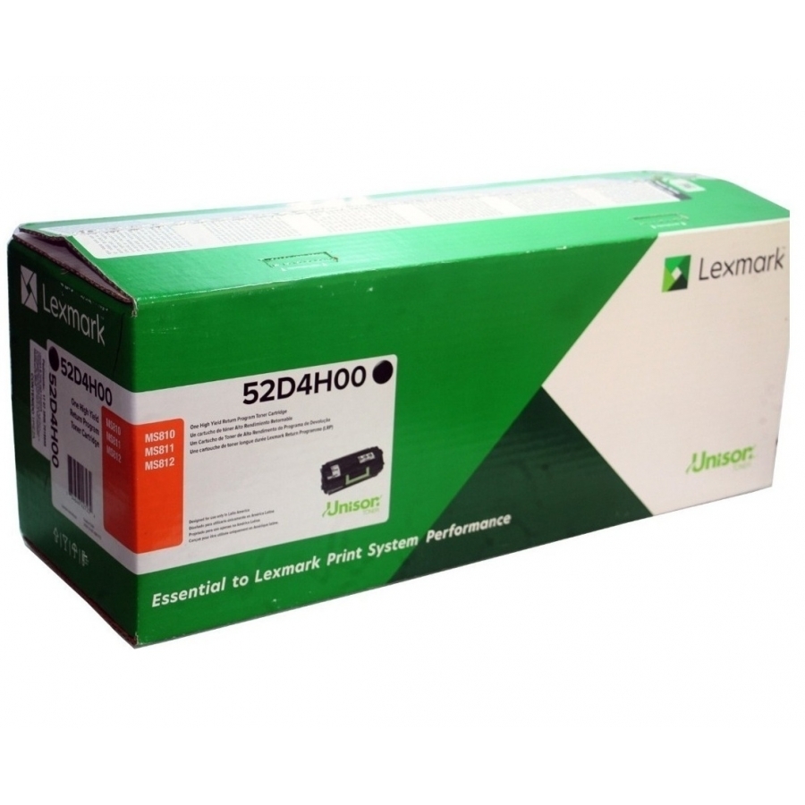 Toner Laser Lexmark 52D4H00  Negro, Alto Rendimiento Hasta 25,000 Paginas, Para Modelos: Ms812, Ms811, Ms810
