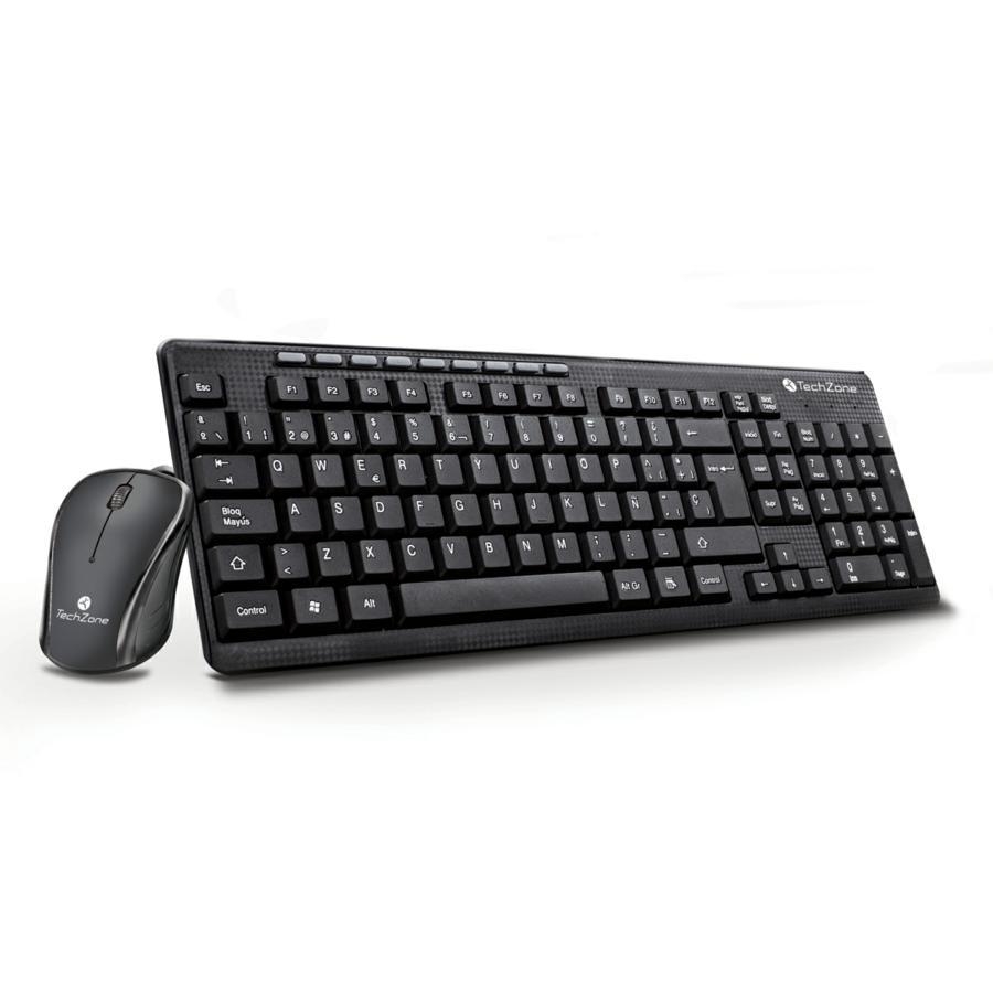 Teclado/Mouse Techzone Tz19Comb01-La Alambrico Usb Ergonomico Negro