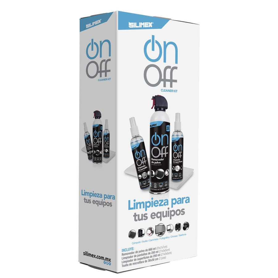 Kit De Limpieza On Off Cleaner Pack Para Equipo De Computo Y Electronicos Silimex