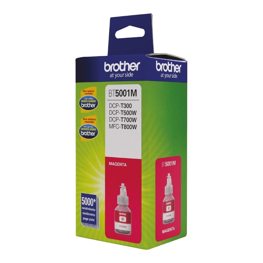 Botella De Tinta Brother Magenta Bt5001M De Alto Rendimiento De Hasta 5000 Pginas Compatible Con Tinta Continua Brother