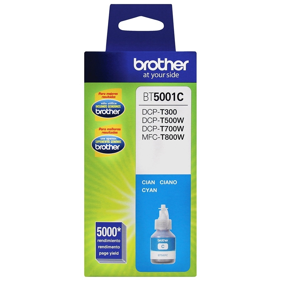 Botella De Tinta Brother Cyan Bt5001C De Alto Rendimiento De Hasta 5000 Pginas Compatible Con Tinta Continua Brother