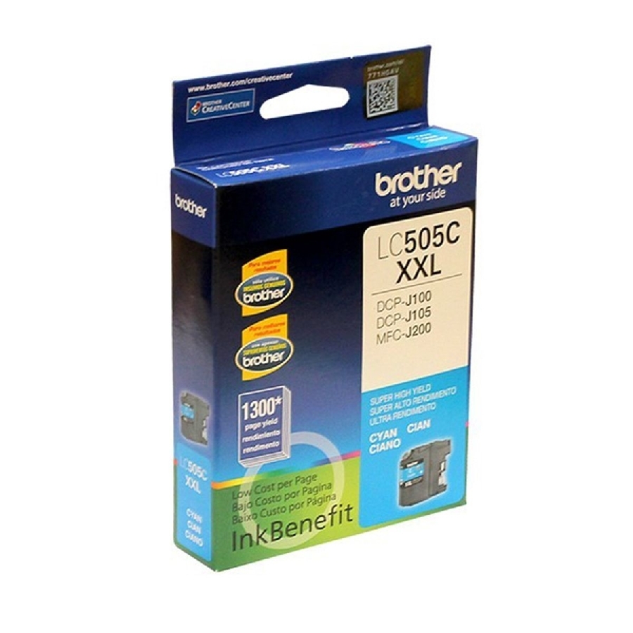 Cartucho De Tinta Brother Lc505C Para Super Alto Rendimiento 1300 Impresiones Cyan