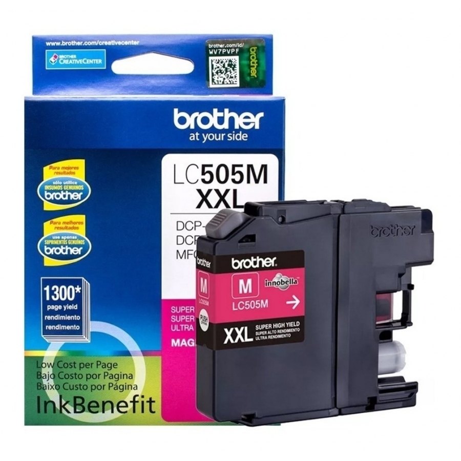Cartucho De Tinta Brohter Lc505M Magenta Para Super Alto Rendimiento 1300 Impresiones