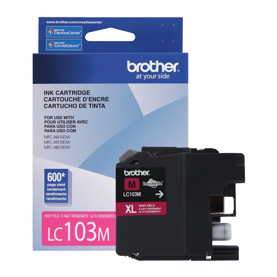 Cartucho De Tinta Brother Magenta Lc103M Para Rendimiento De 600 Impresiones